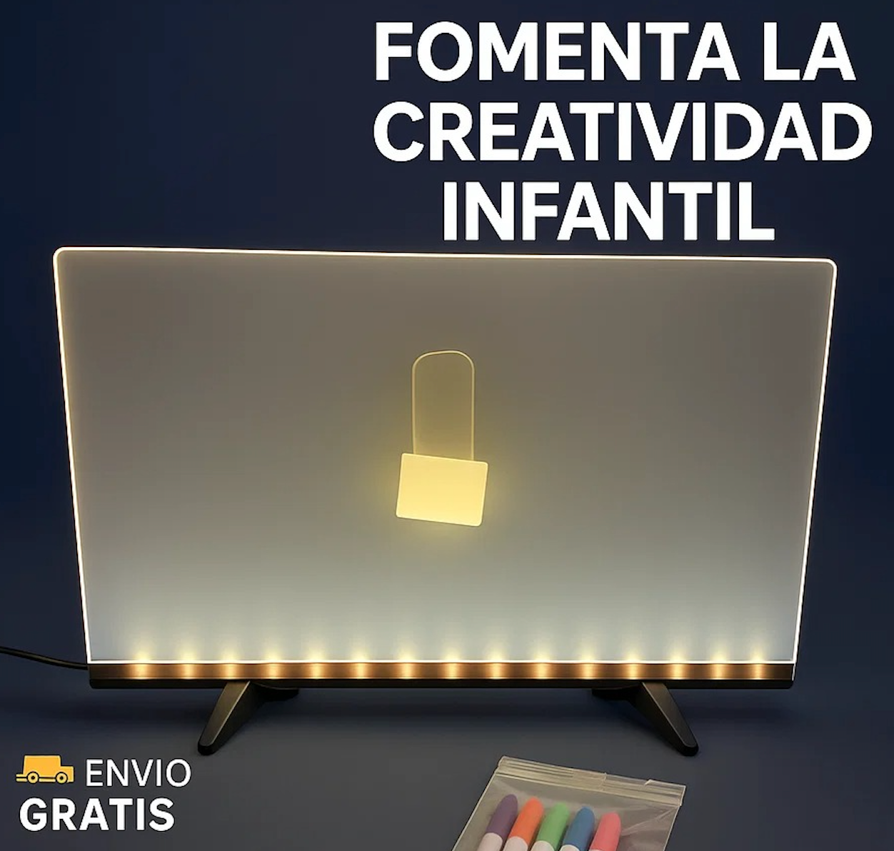 Pizarra acrílica con luz LED