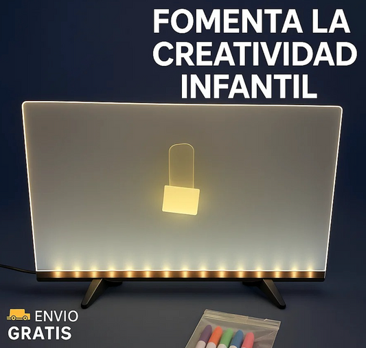 Pizarra acrílica con luz LED