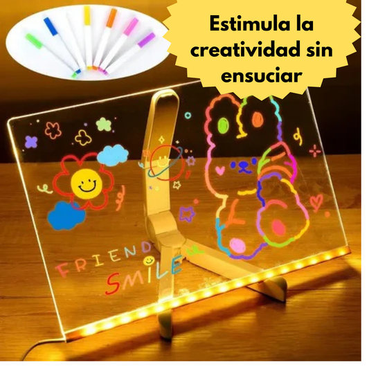 Pizarra acrílica con luz LED